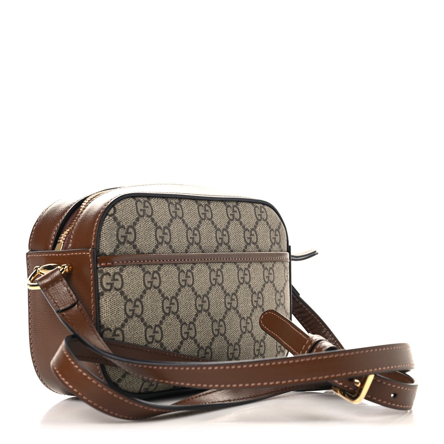 GG Supreme Monogram Mini Horsebit 1955 Camera Shoulder Bag Beige Brown Sugar