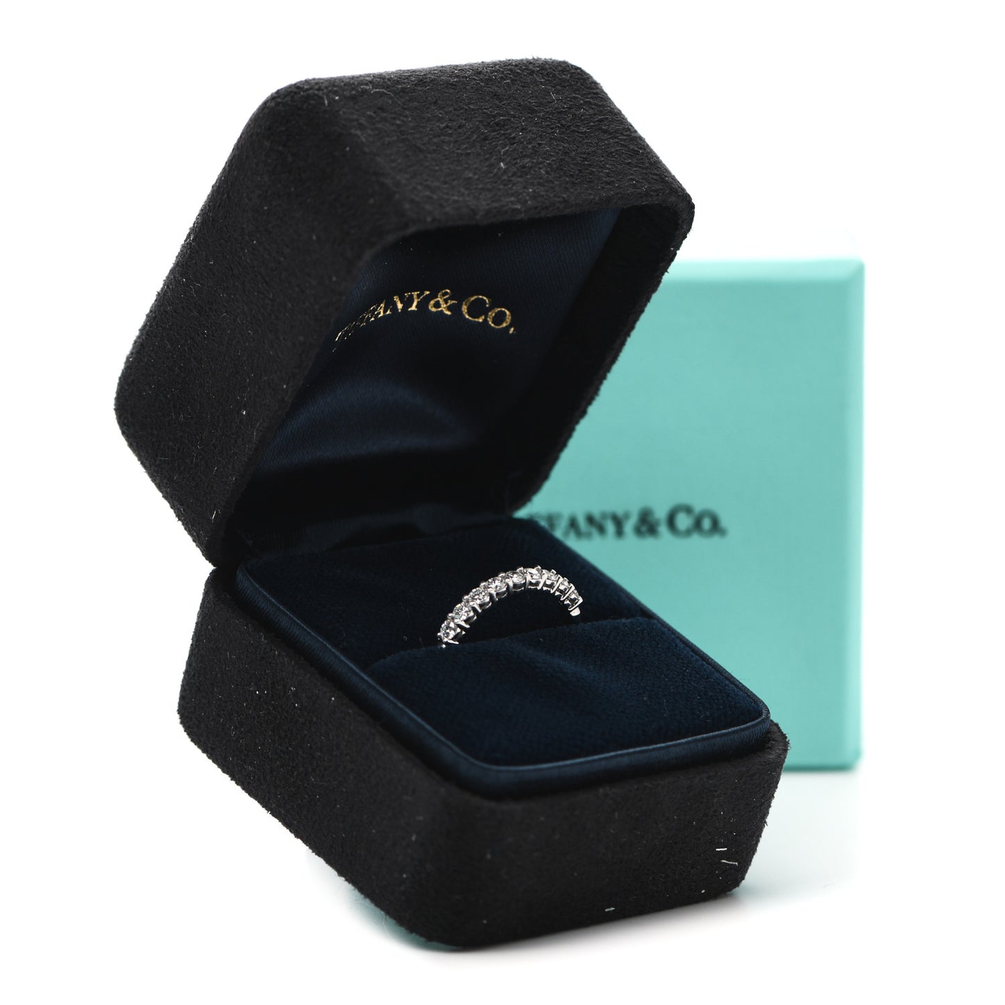 Platinum Diamond .27ct 2.2mm Half Circle Embrace Band Ring 47 4