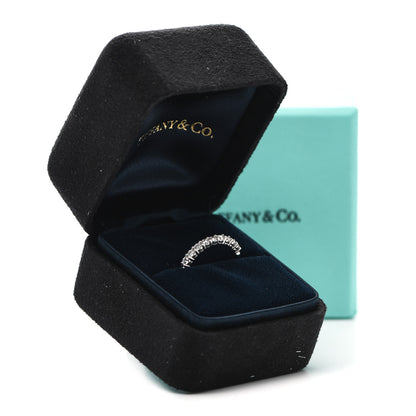 Tiffany Platinum Diamond .27ct 2.2mm Half Circle Embrace Band Ring 47 4 6 of 6