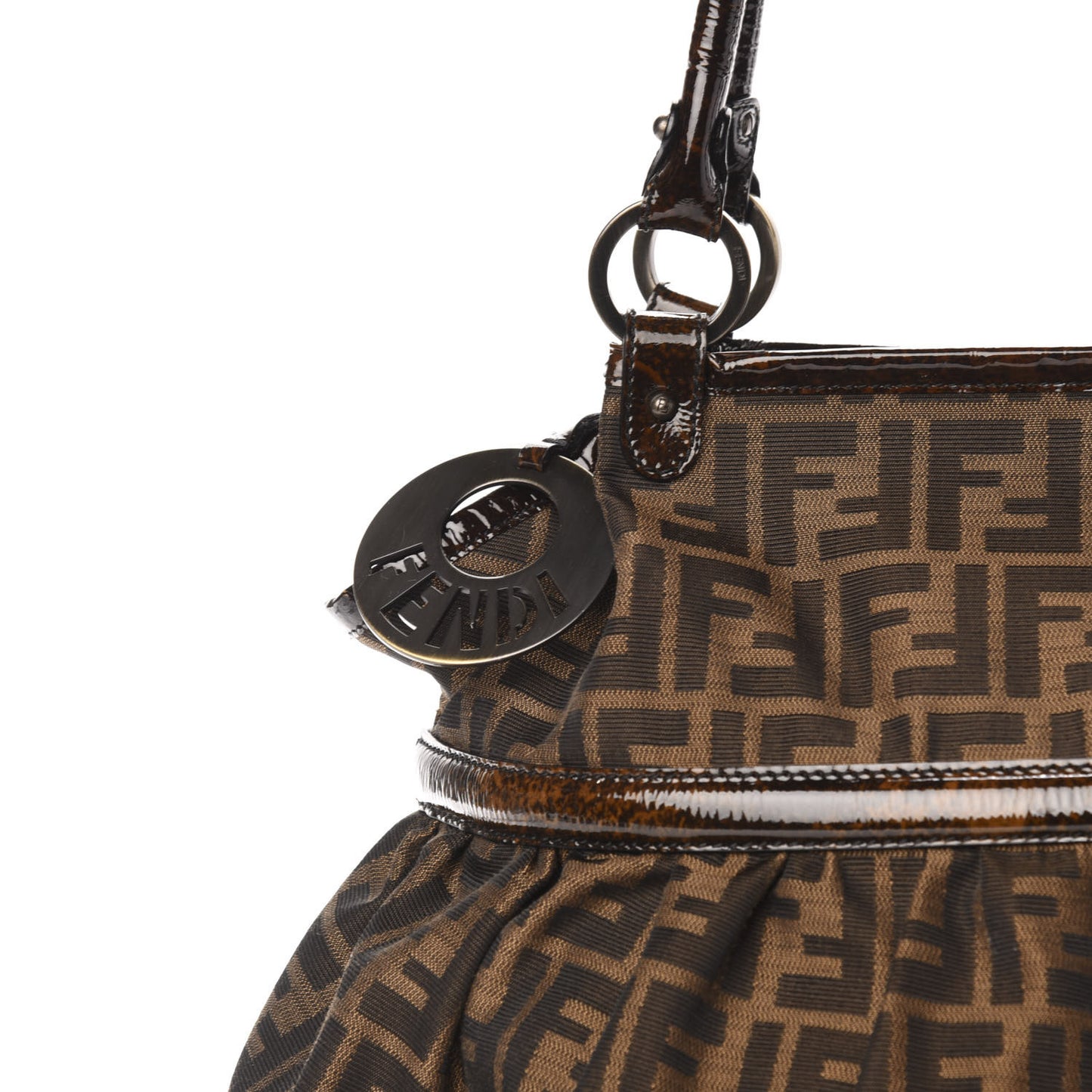 Zucca Patent Large Chef Shopper Tote Tobacco