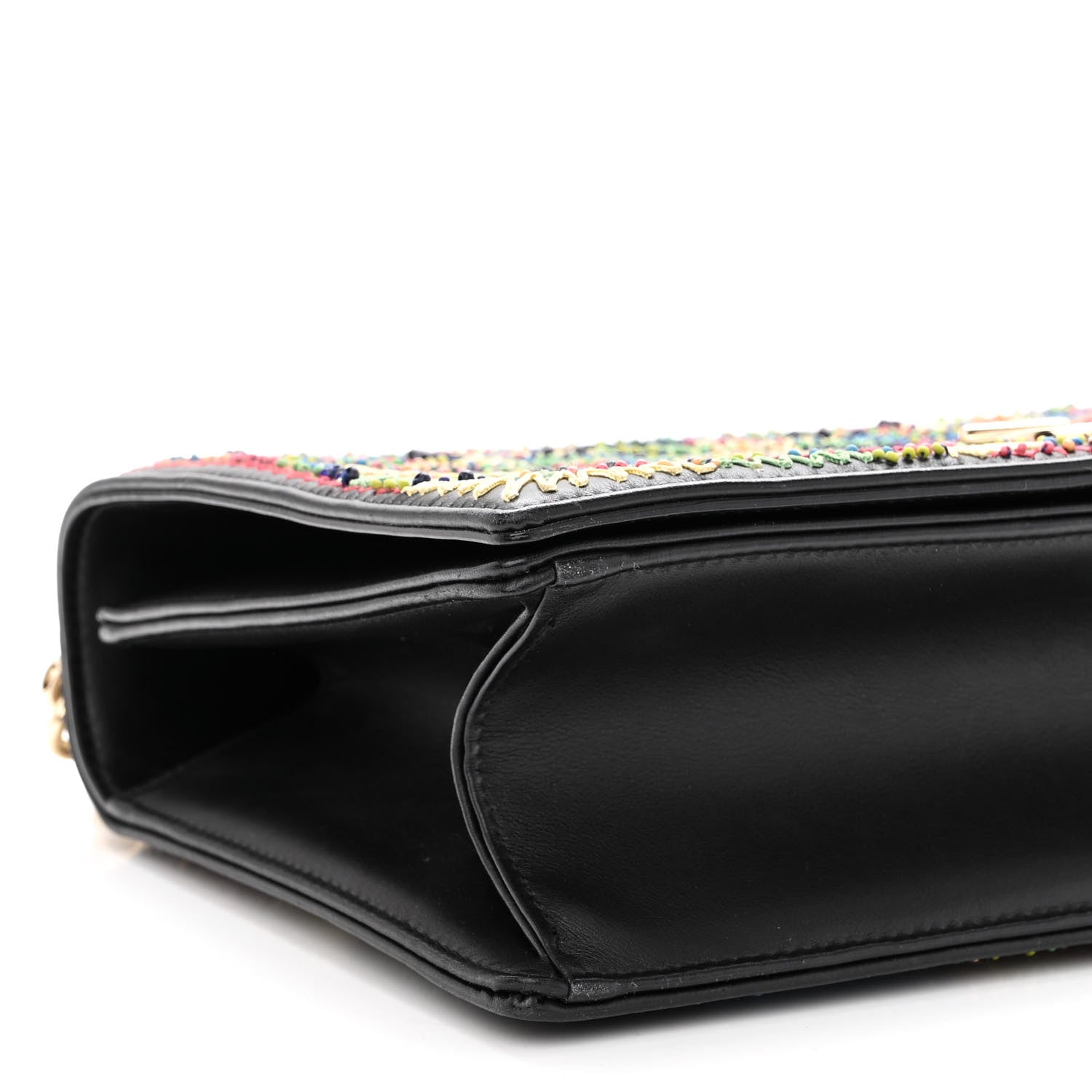 Christian Dior Lambskin Embroidered Medium Diorama Flap Bag Black 8 of 9