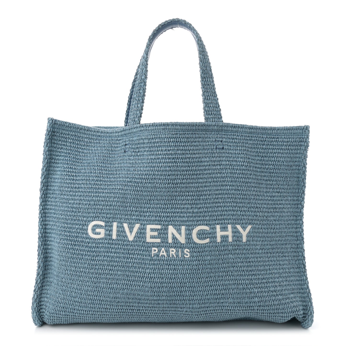 Raffia Large G Shopping Tote Denim Blue