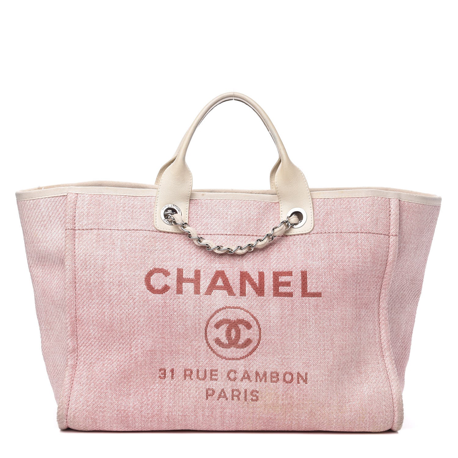 Chanel Canvas Medium Deauville Tote Pink 1 of 15