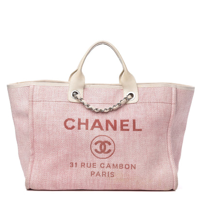 Chanel Canvas Medium Deauville Tote Pink 1 of 15