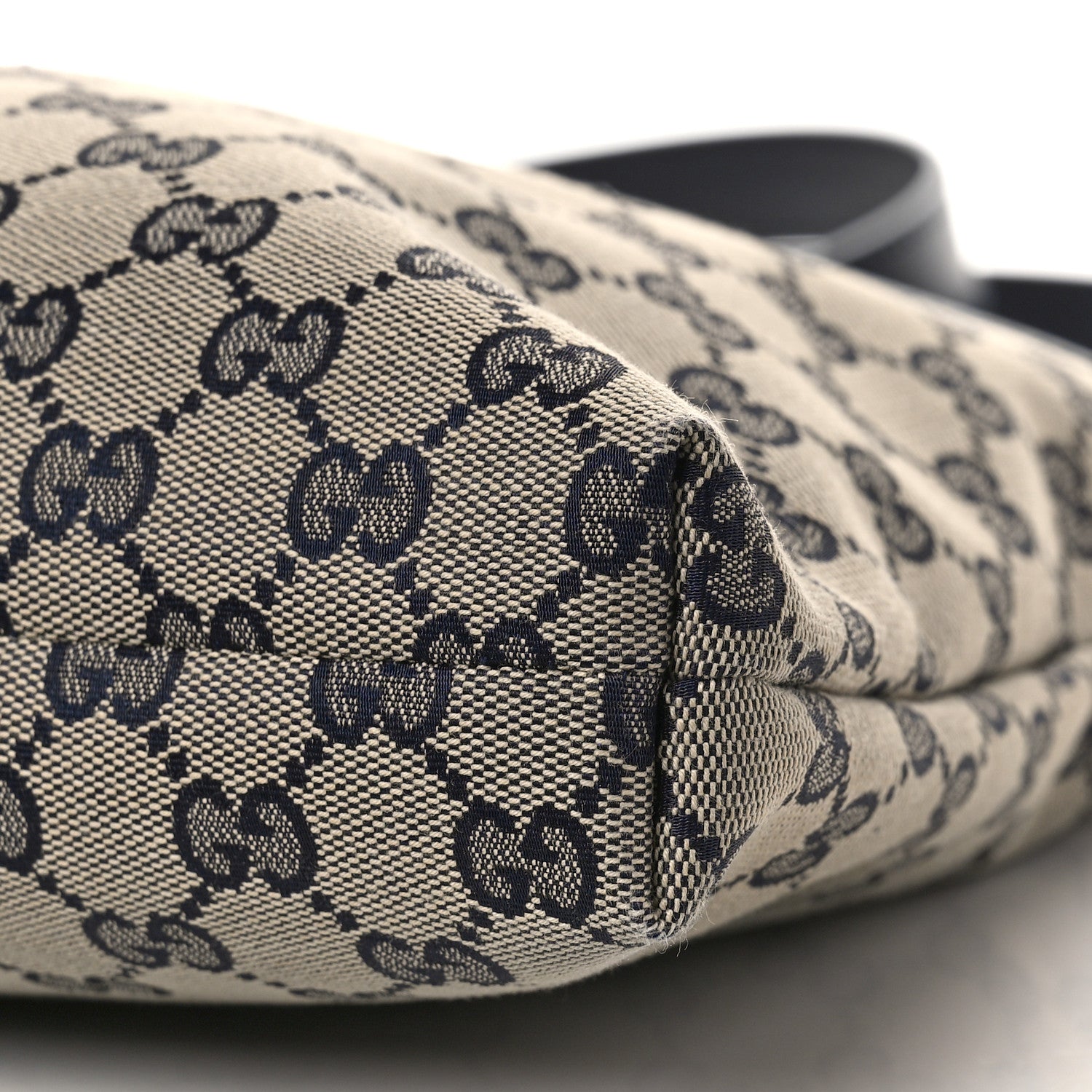 Gucci GG Supreme Monogram Web Flat Messenger Bag Navy 9 of 9