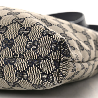 Gucci GG Supreme Monogram Web Flat Messenger Bag Navy 9 of 9