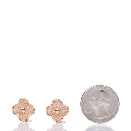 Van Cleef & Arpels 18K Rose Gold Vintage Alhambra Earrings 2 of 5