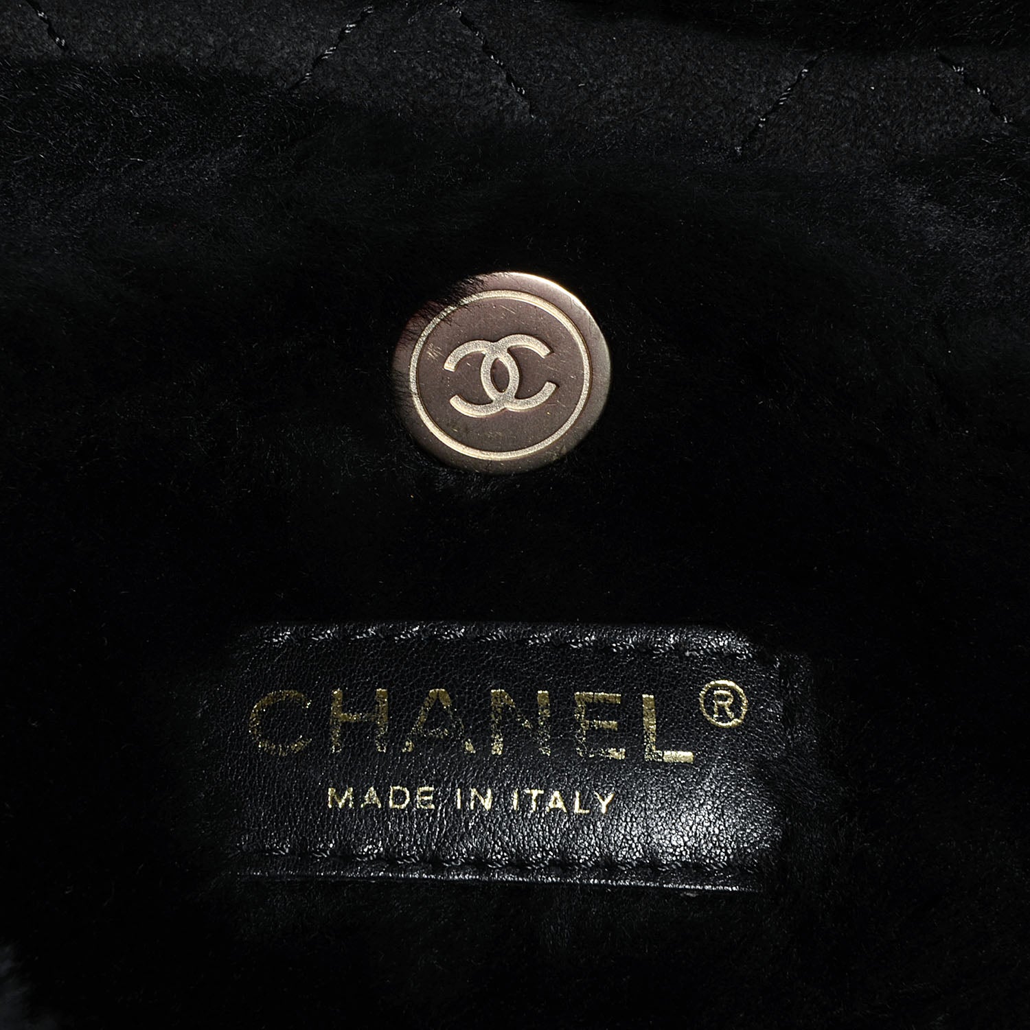 Chanel Shearling Suede Quilted Fur Flap Black 6 of 8