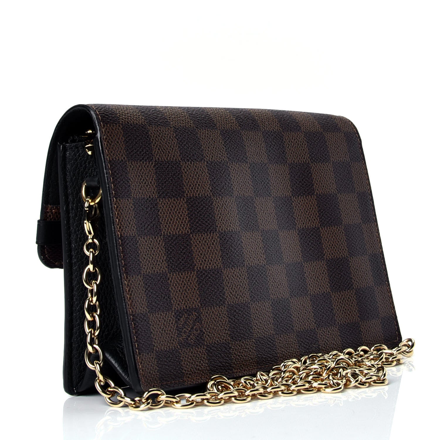 Louis Vuitton Damier Ebene Vavin Chain Wallet Black 2 of 4