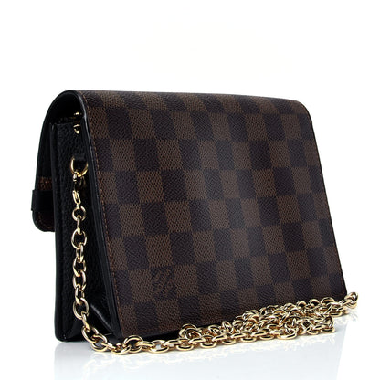Louis Vuitton Damier Ebene Vavin Chain Wallet Black 2 of 4