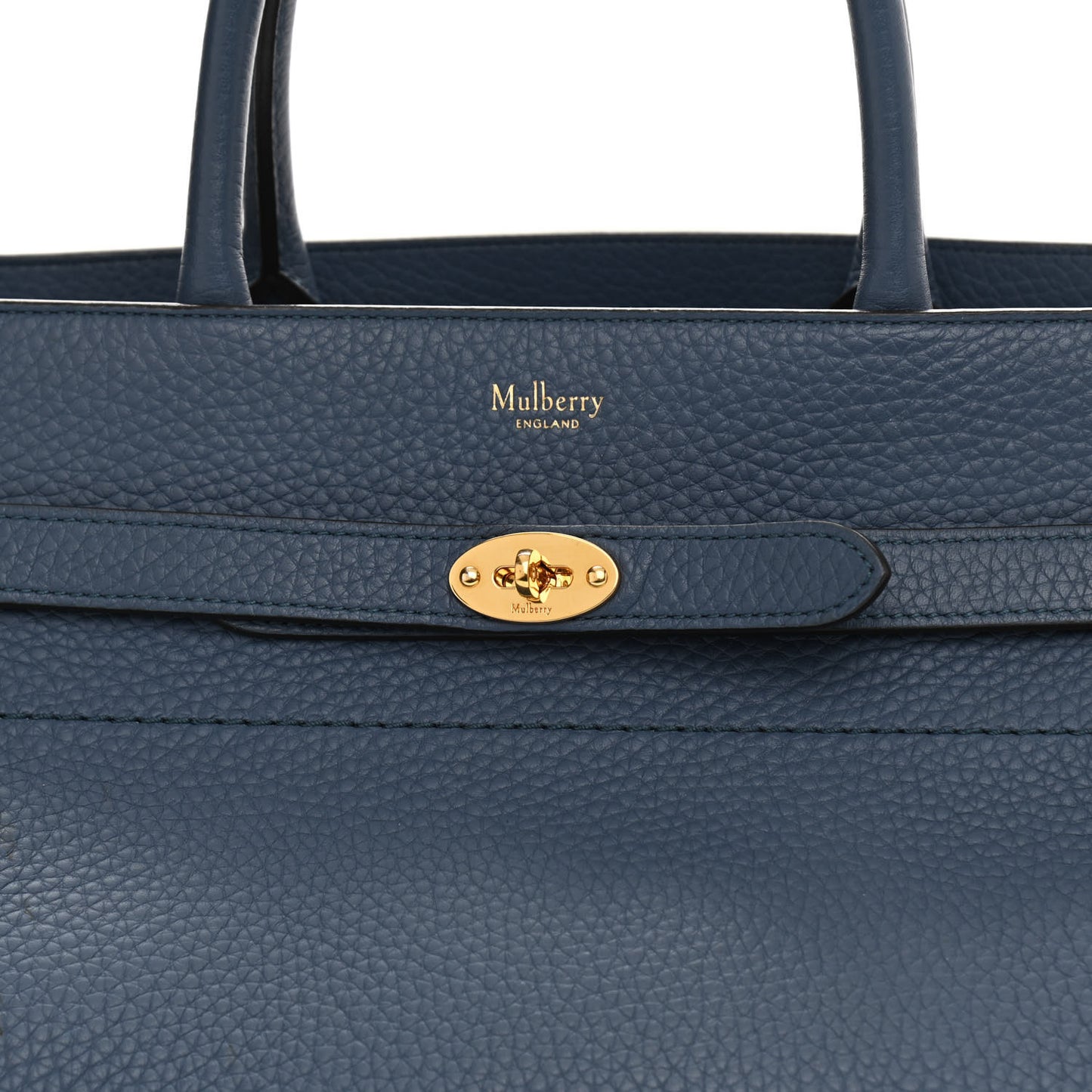 Heavy Grain Small Belted Bayswater Tote Blue
