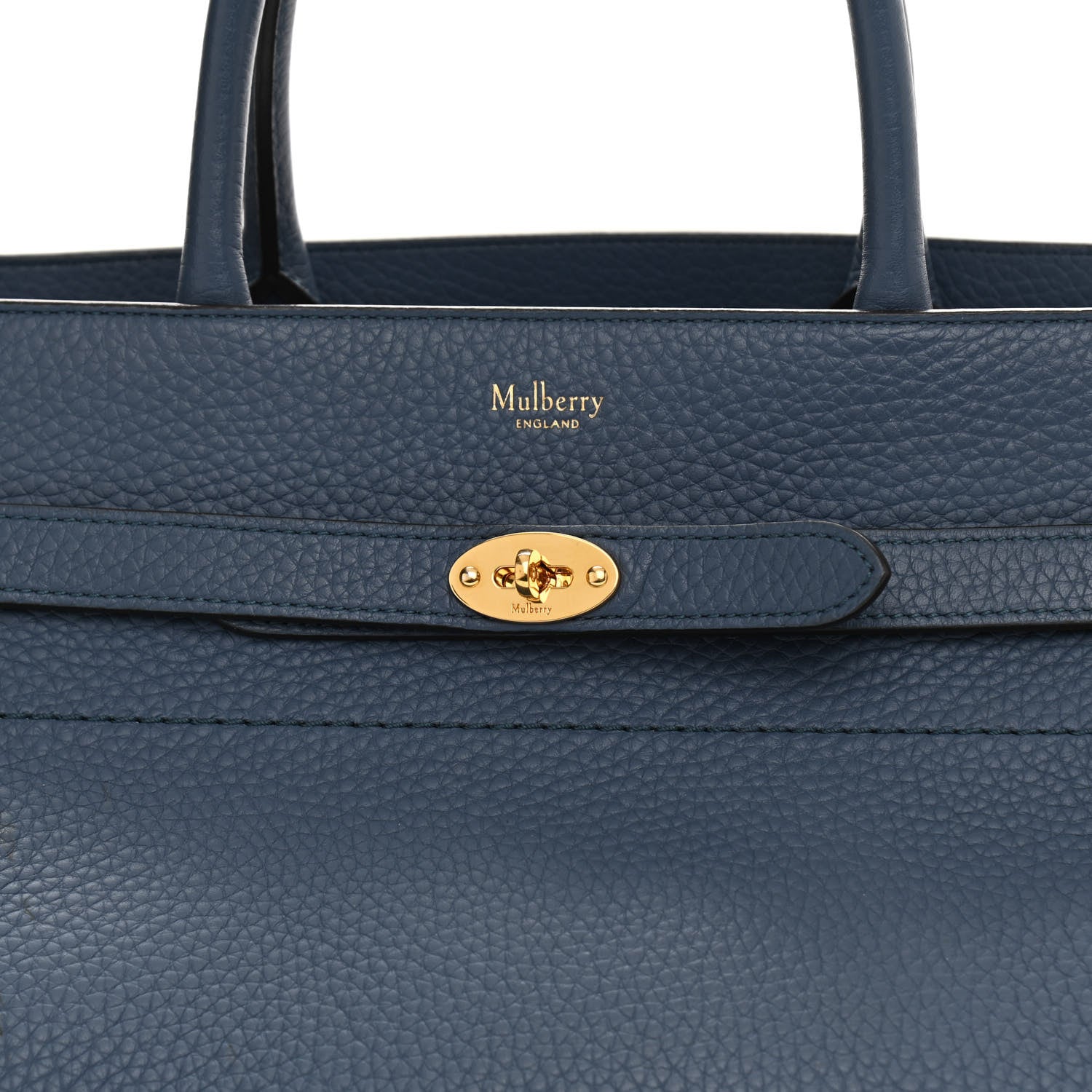 Mulberry Heavy Grain Small Belted Bayswater Tote Blue 8 of 15