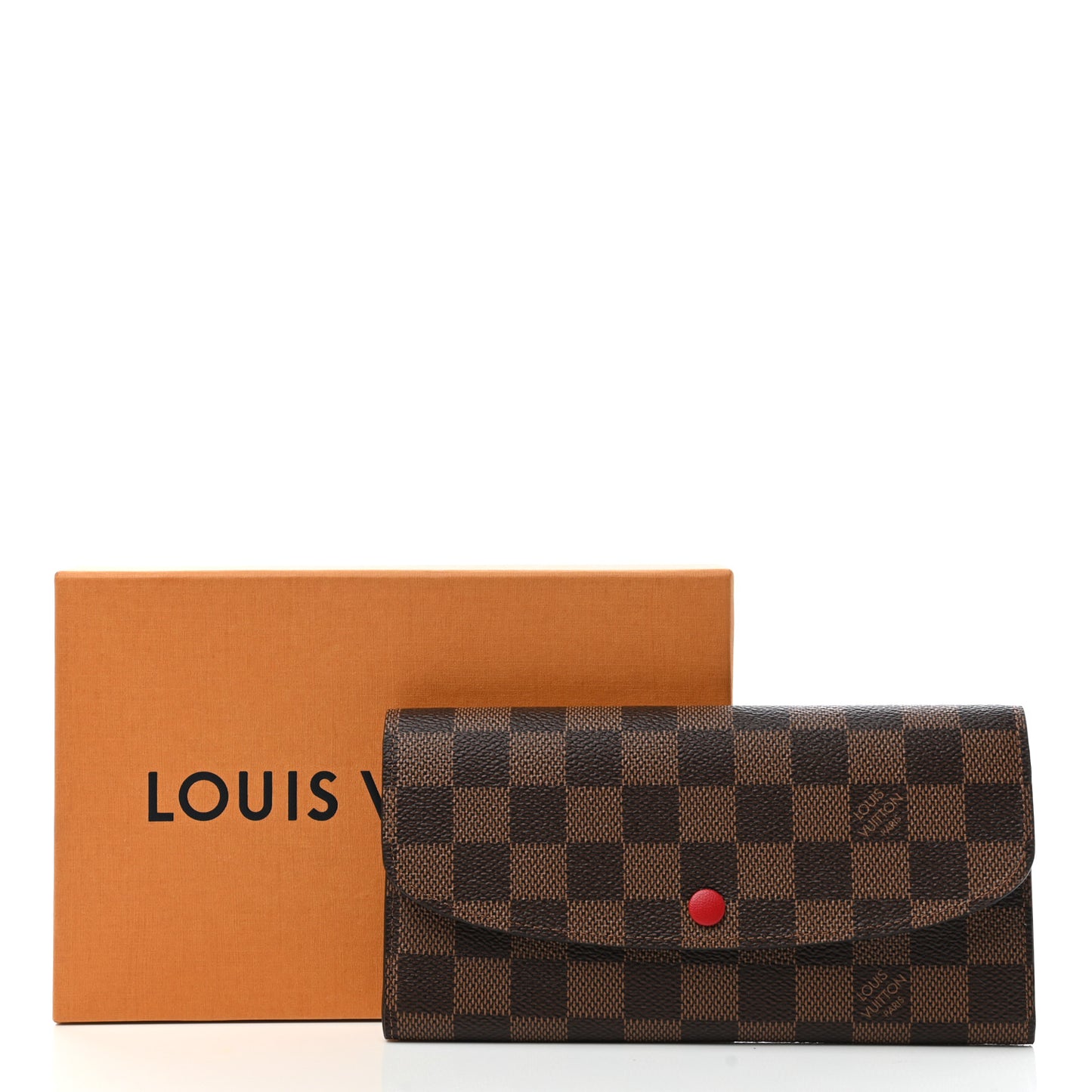Damier Ebene Emilie Wallet Red