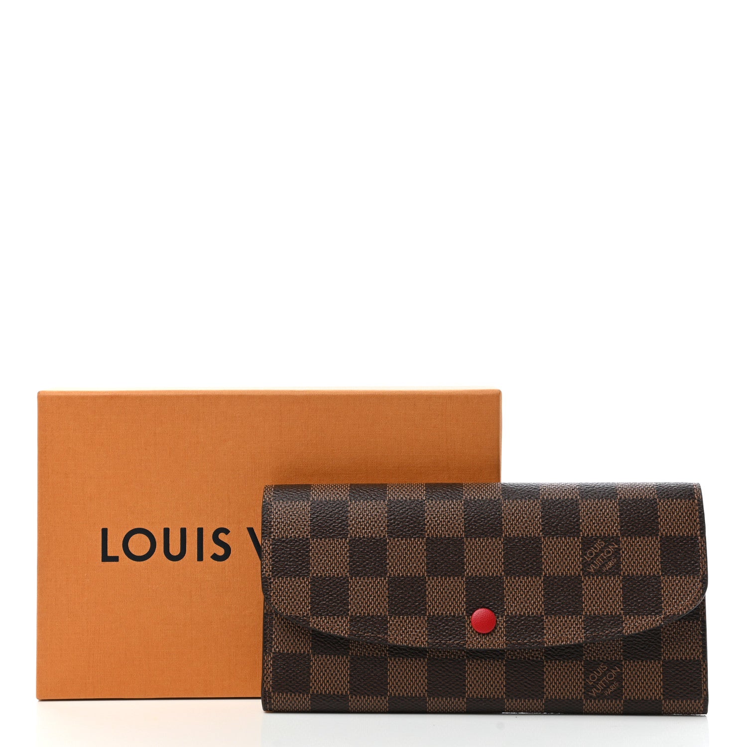 Louis Vuitton Damier Ebene Emilie Wallet Red 7 of 7