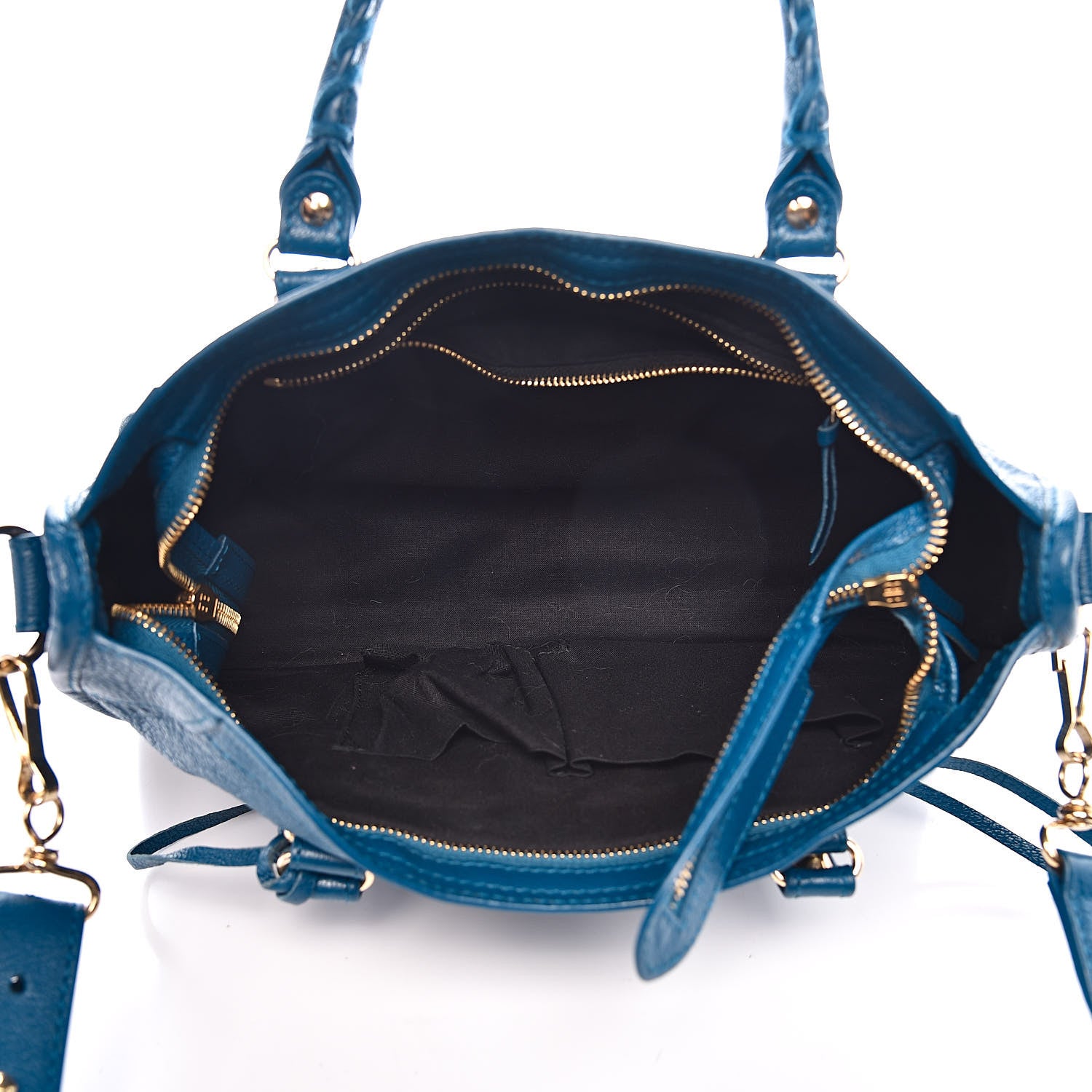 Balenciaga Shiny Goatskin Gold Metallic Edge Hardware S City Bleu Abysse 5 of 10