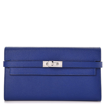 Hermes Chevre Mysore Kelly Longue Wallet Bleu Electrique 1 of 7