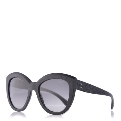 Chanel Tweed Effect CC Polarized Butterfly Signature Sunglasses 5332 Black 1 of 7