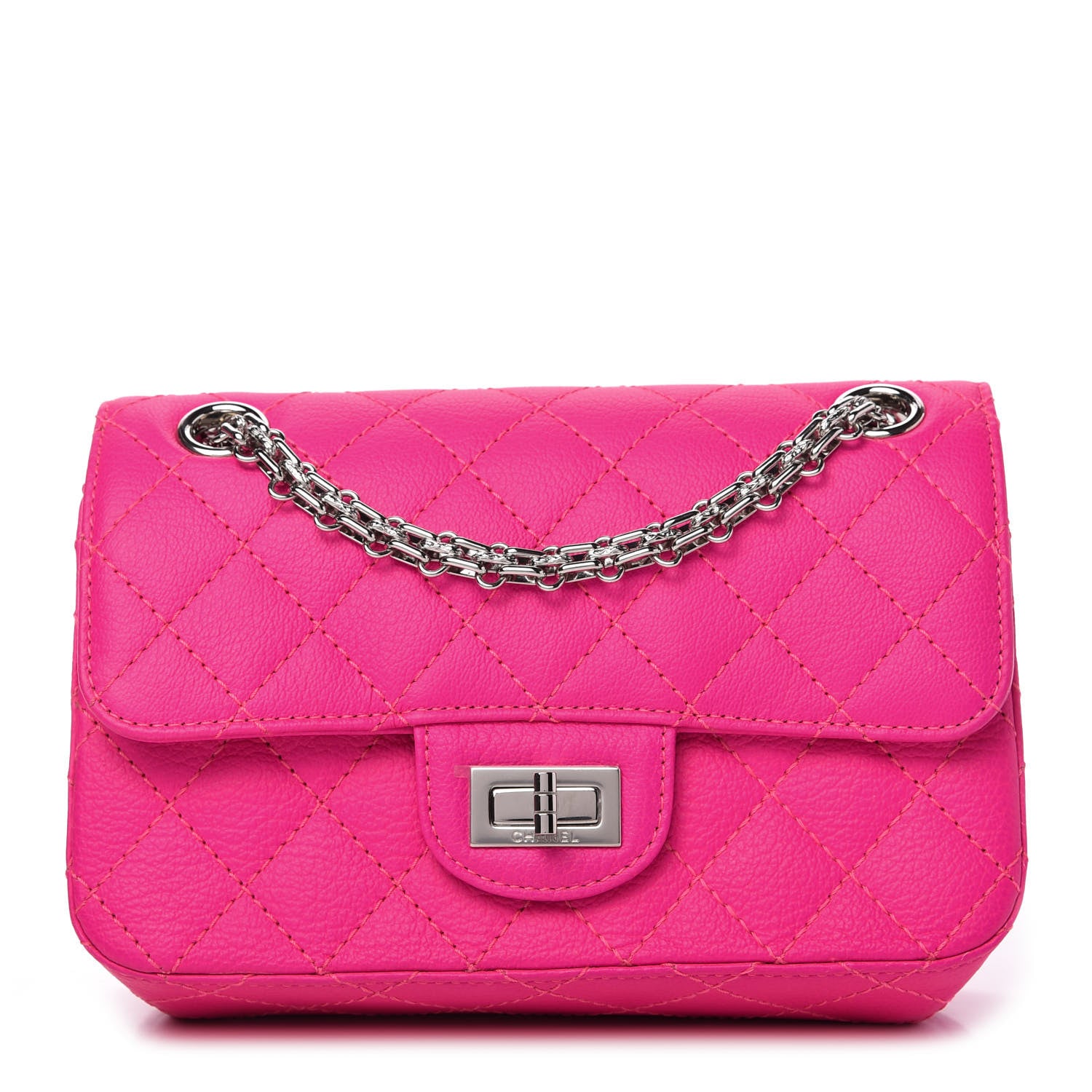 Chanel Goatskin Quilted 2.55 Reissue Mini Flap Fluorescent Pink 1 of 12
