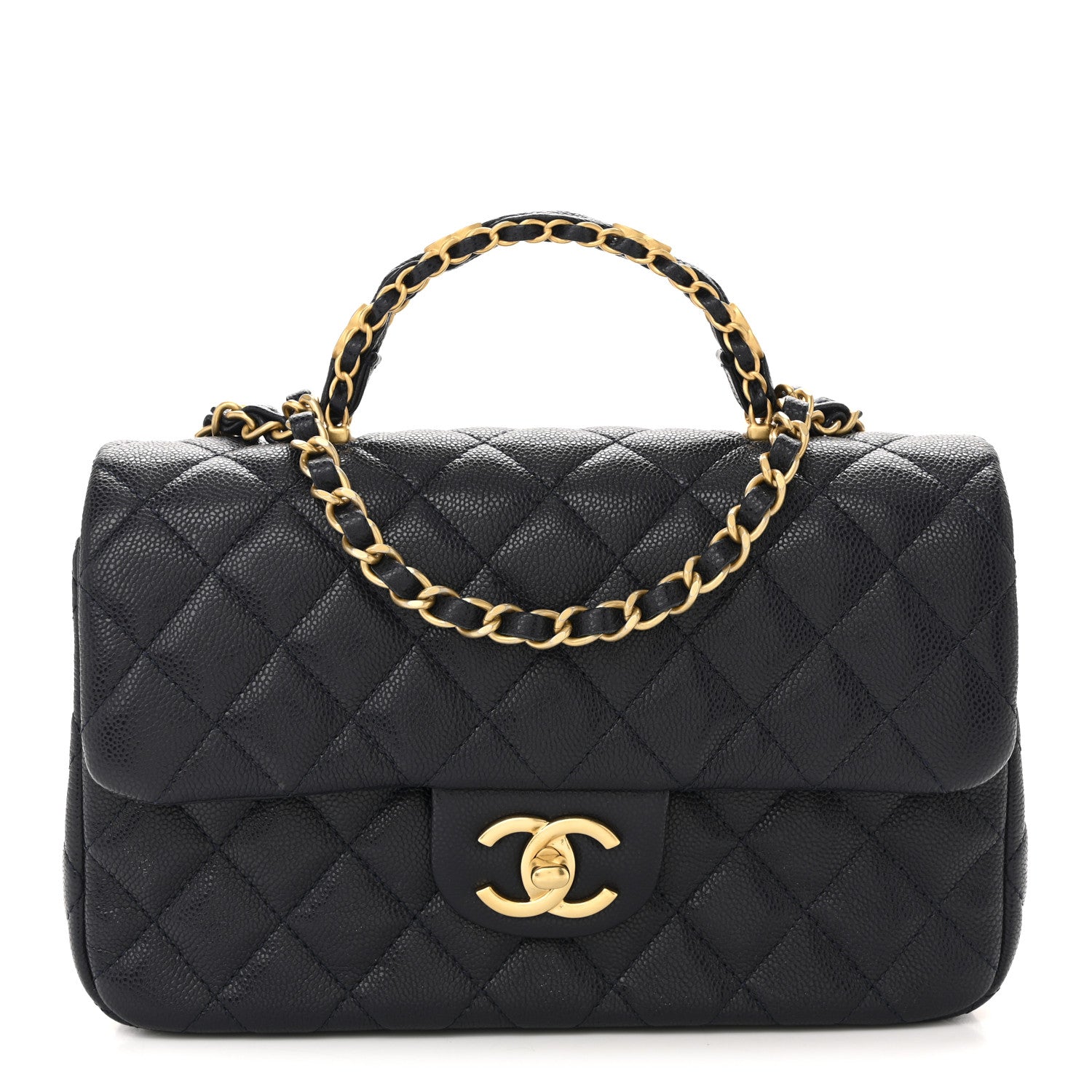 Chanel Caviar Quilted Small Handy CC Flap Navy 1 of 12