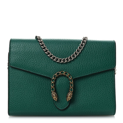 Gucci Calfskin Mini Dionysus Chain Wallet Emerald 1 of 14