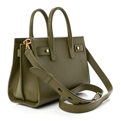 Saint Laurent Grained Calfskin Nano Supple Sac De Jour Green 3 of 15