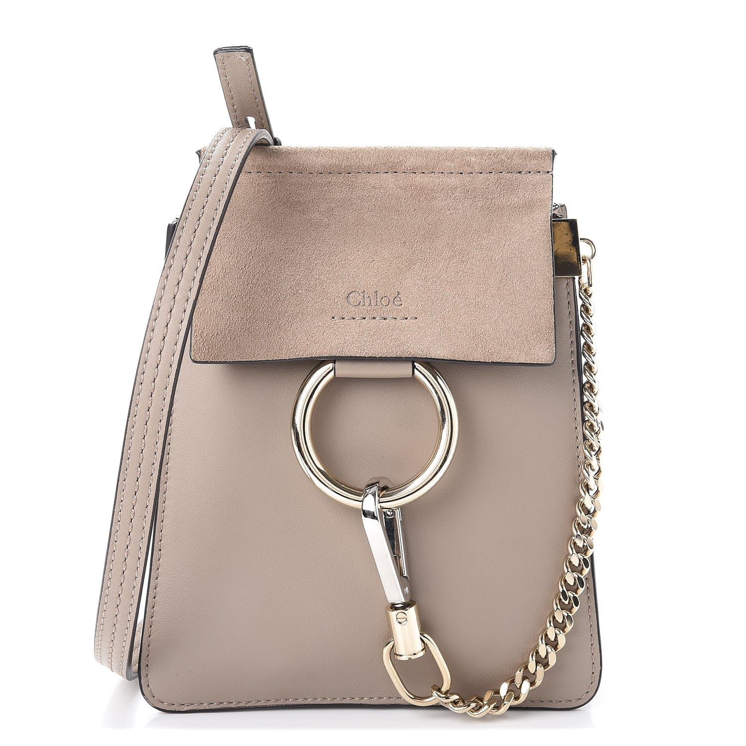 Chloe Suede Calfskin Mini Faye Bracelet Bag Motty Grey 1 of 7