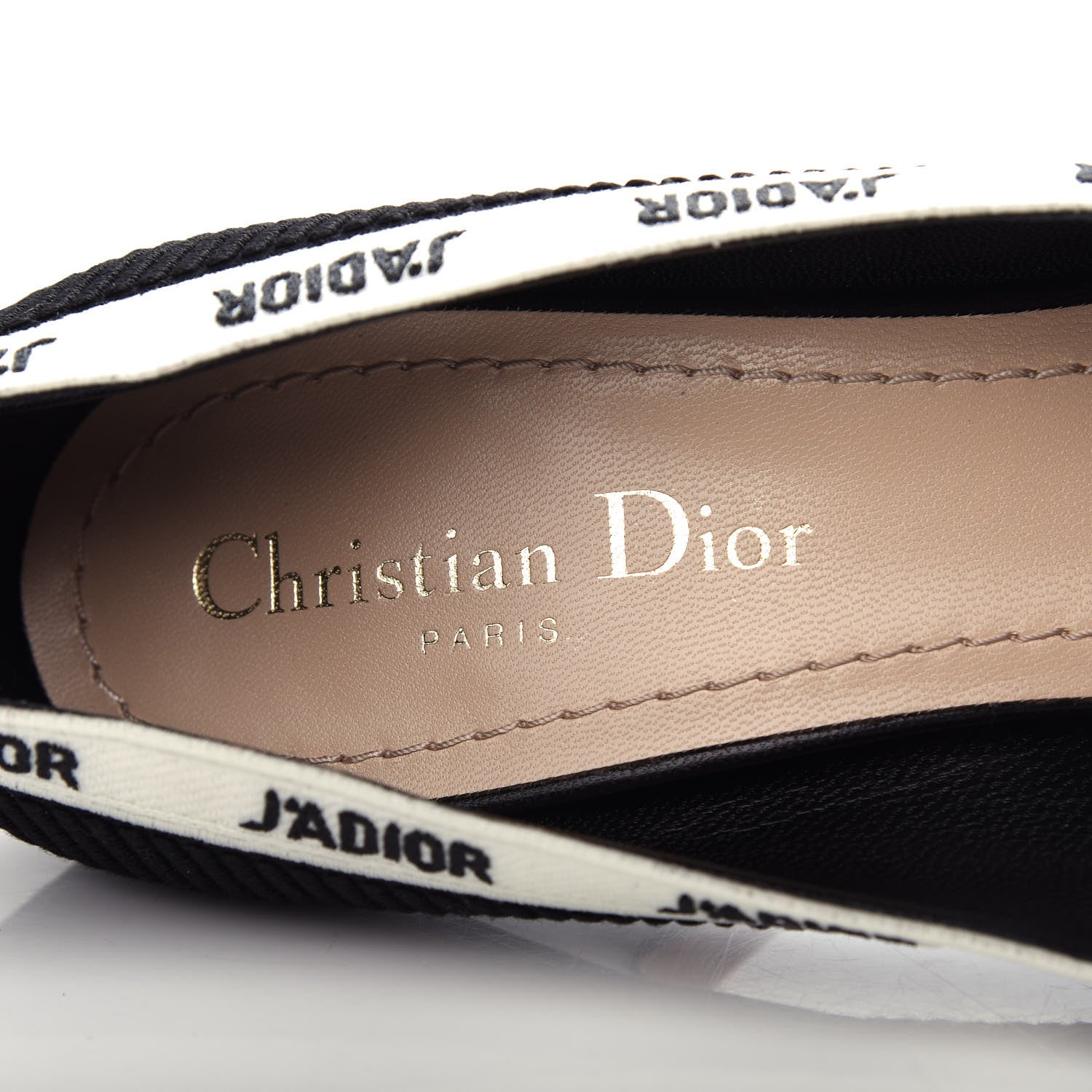 Christian Dior Technical Canvas Ribbon Embroidered J'Adior 100mm Pumps 37 Black 8 of 13