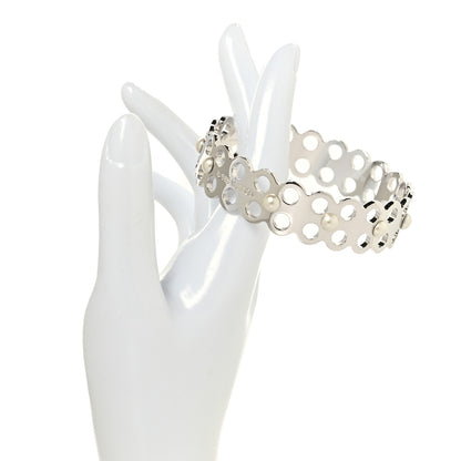 Louis Vuitton Metal Pearl Narrow Hide and Seek Bracelet M Silver 2 of 5