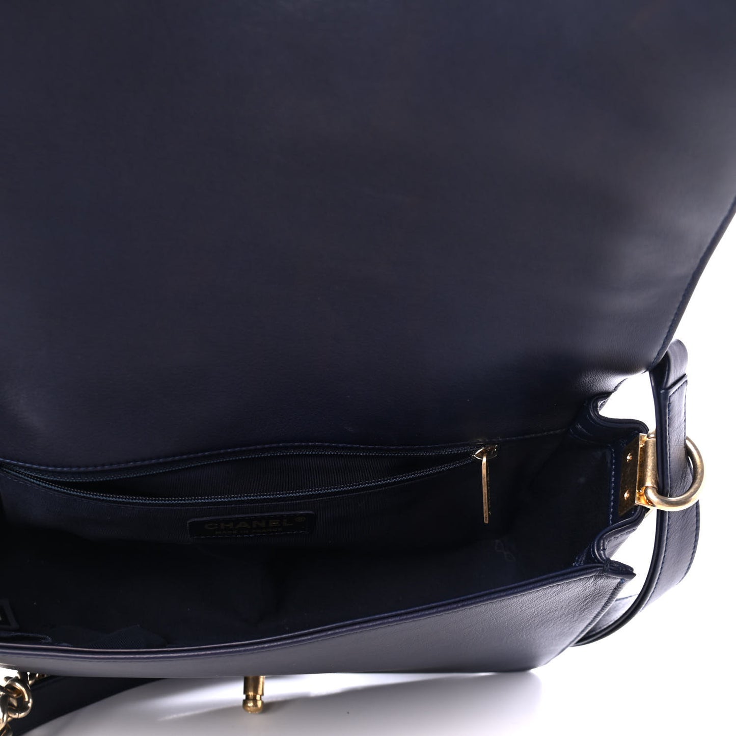 Lambskin Braided Woven Medium Boy Flap Navy Black