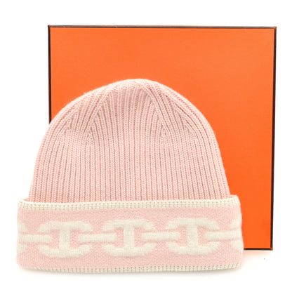 Hermes Cashmere Knit Heaven Beanie M Rose Poudre Ecru 6 of 6