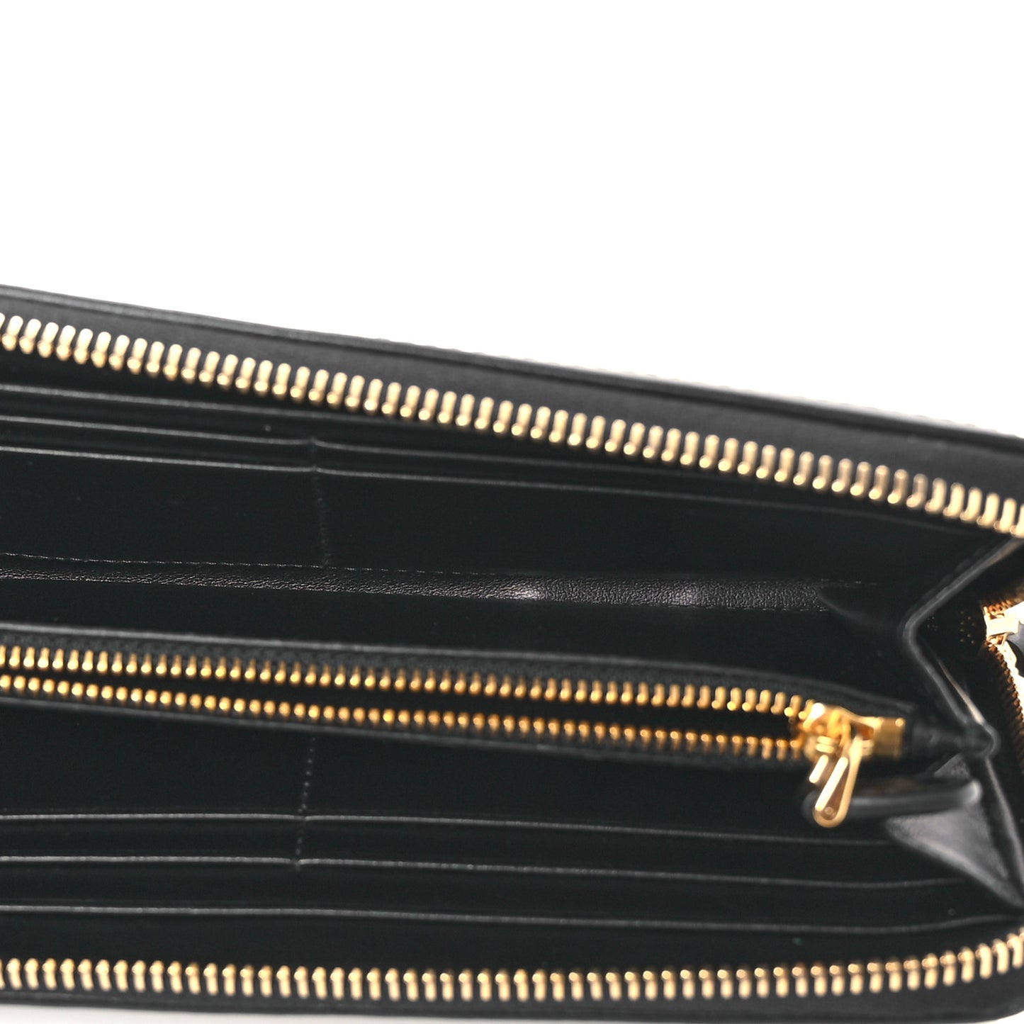 Tessuto Nylon Quilted Zip Around Wallet Black