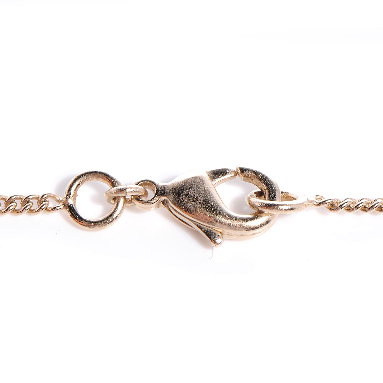Chanel Crystal CC Alligator Necklace Gold 5 of 6