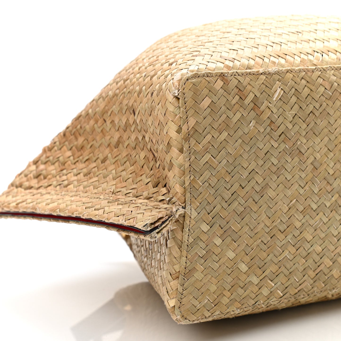 Raffia Medium Vlogo Escape Shopper Natural Black Rouge