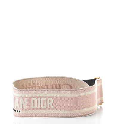 Christian Dior Canvas Embroidered Shoulder Strap Pink Multicolor 2 of 4