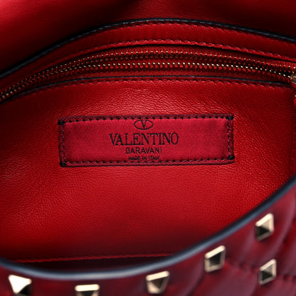 Valentino Garavani Nappa Medium Rockstud Spike Shoulder Bag Rubino 8 of 9