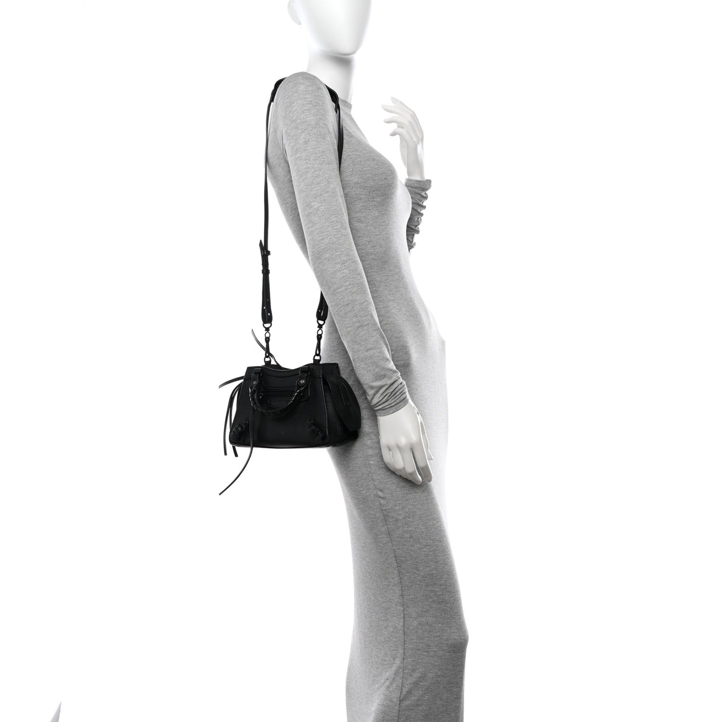 Grained Calfskin Neo Classic Black Hardware Mini City Black