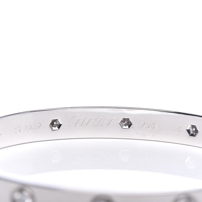Cartier 18K White Gold 10 Diamond LOVE Bracelet 16 4 of 5