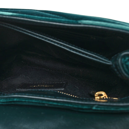Saint Laurent Velvet Y Quilted Monogram Toy Loulou Crossbody Bag Dark Ottanio 6 of 12