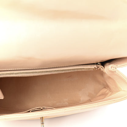 Chanel Calfskin Chevron Quilted Medium Coco Handle Flap Beige 5 of 13