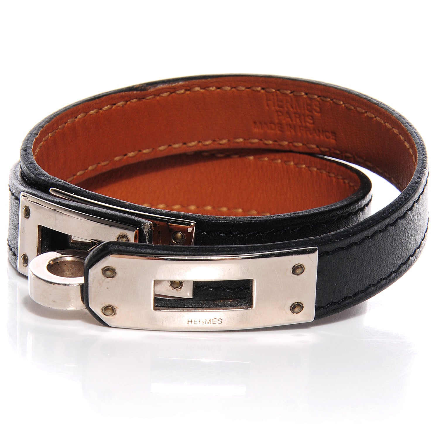 Hermes Chamonix Kelly Double Tour Bracelet S Black 3 of 6