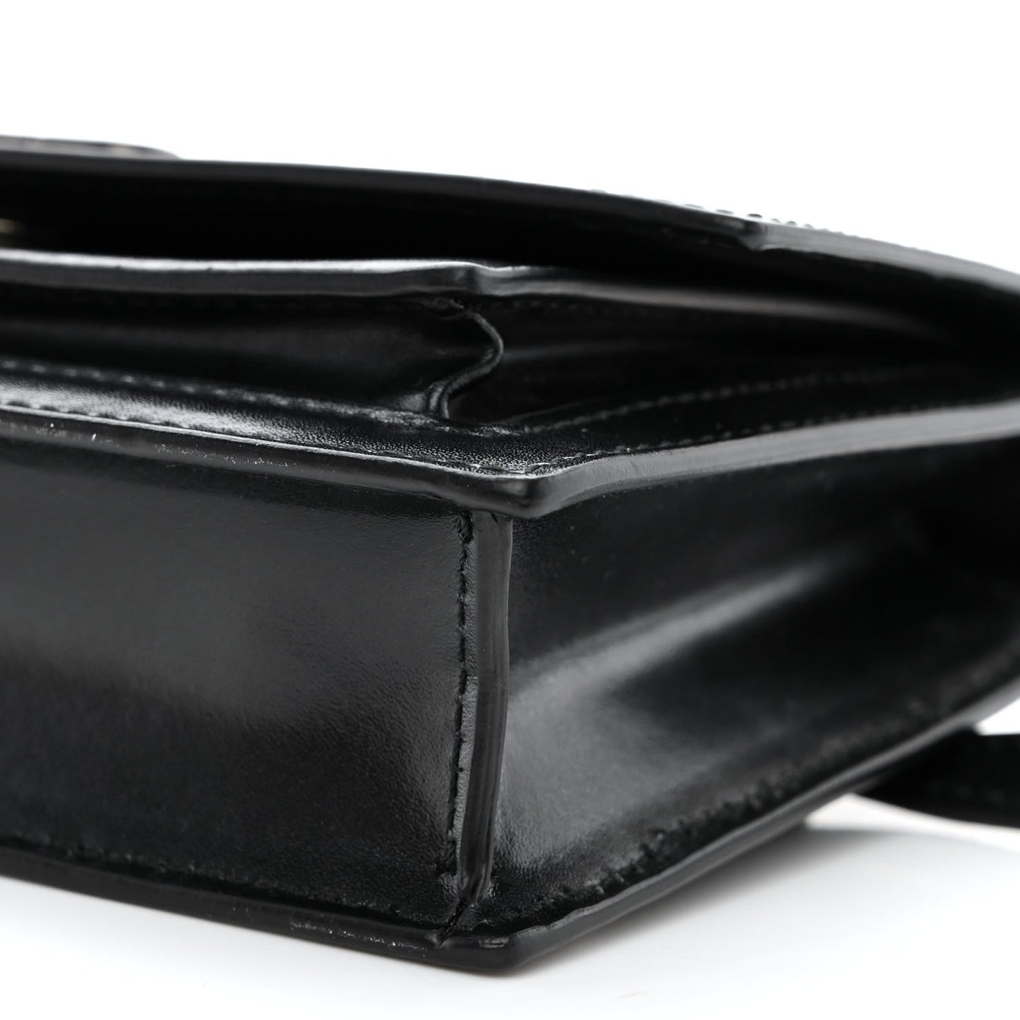 Shiny Box Calfskin Monochrome XS Sharp Belt Bag Black