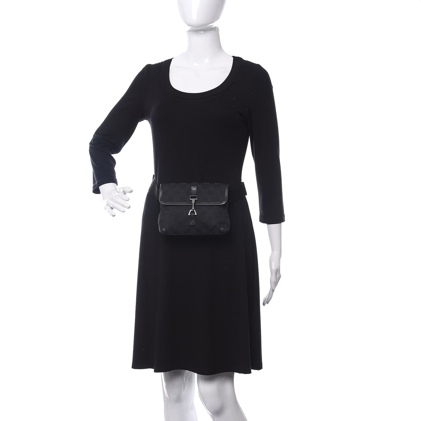 GG Monogram Web Flight Belt Bag Black