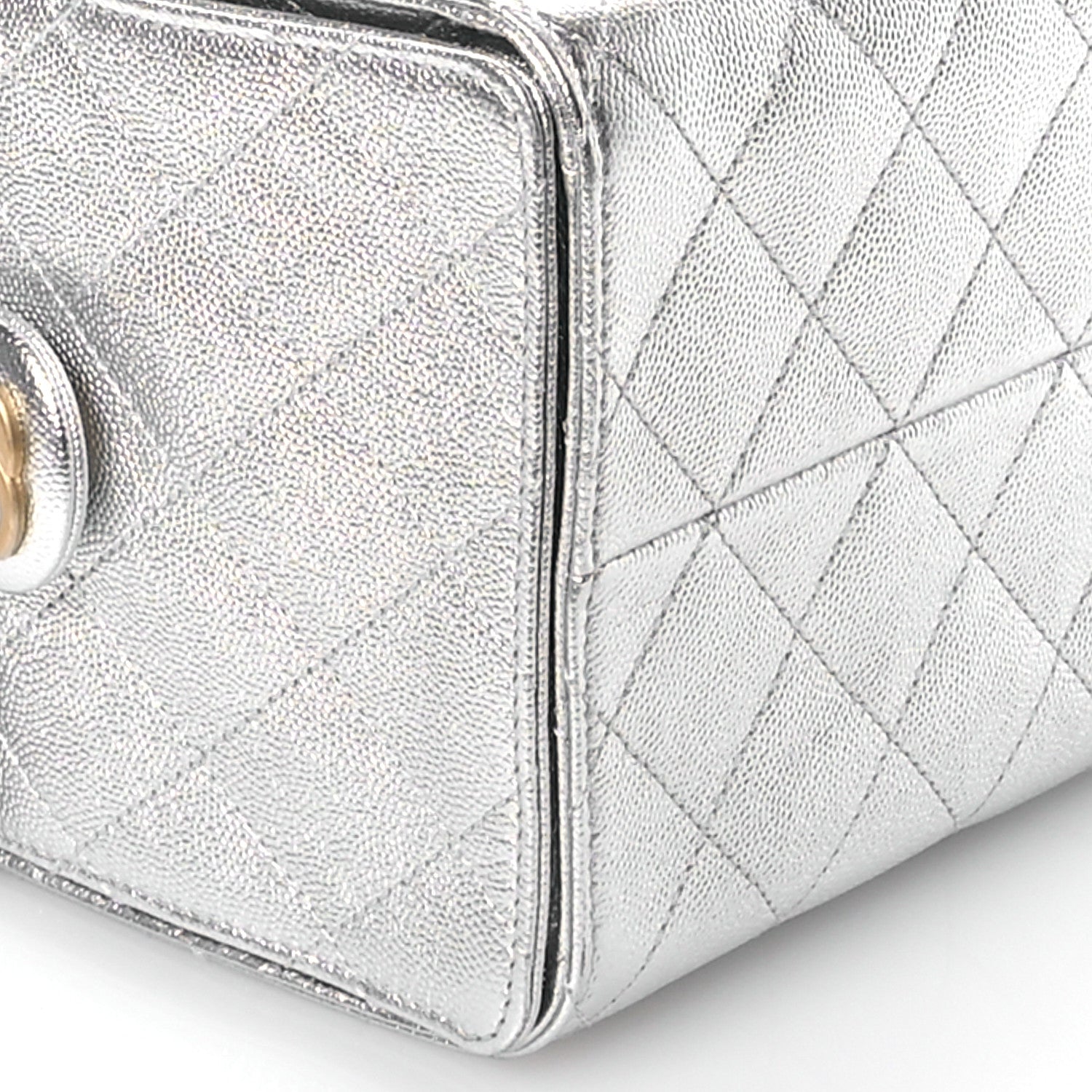Chanel Metallic Caviar Quilted Medium Chanel 25 Handbag Silver 10 of 12