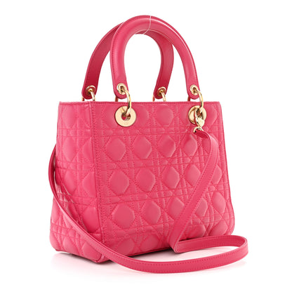 Christian Dior Lambskin Cannage Medium Lady Dior Pink 3 of 14