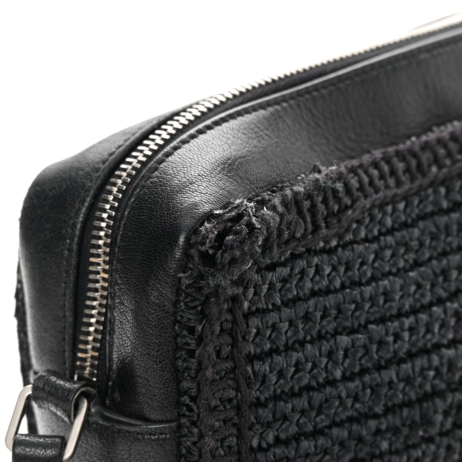 Saint Laurent Raffia Canvas Monogram Lou Camera Bag Black 15 of 15