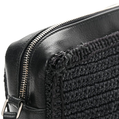 Saint Laurent Raffia Canvas Monogram Lou Camera Bag Black 15 of 15