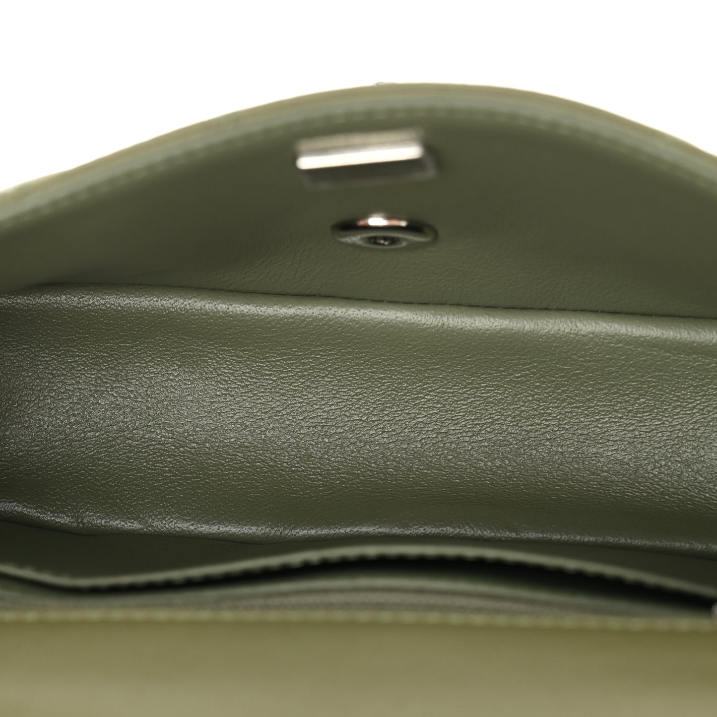 Lambskin Quilted Mini Rectangular Flap Green