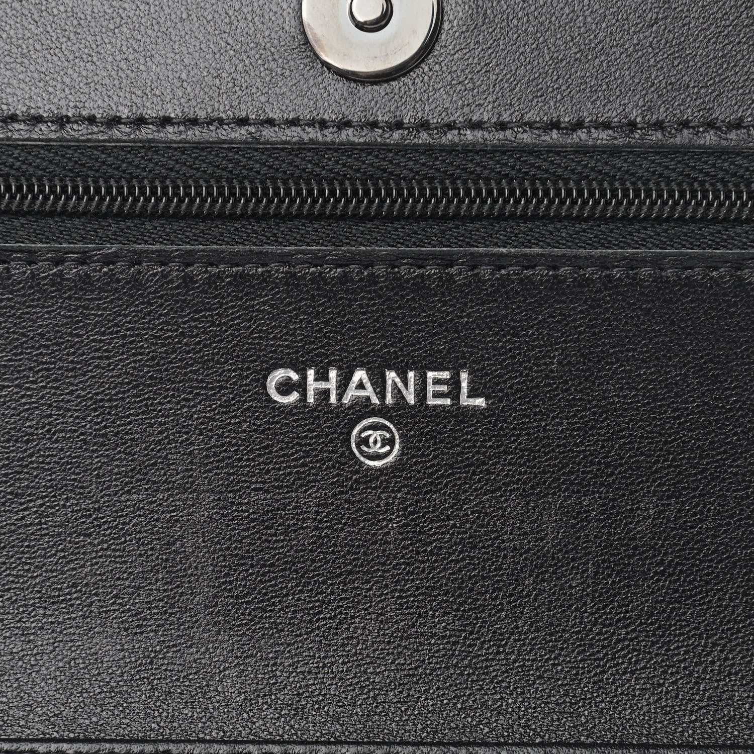 Chanel Lambskin Quilted Wallet On Chain WOC So Black 6 of 14