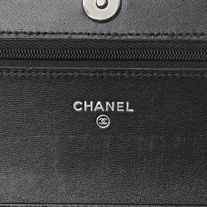 Chanel Lambskin Quilted Wallet On Chain WOC So Black 6 of 14