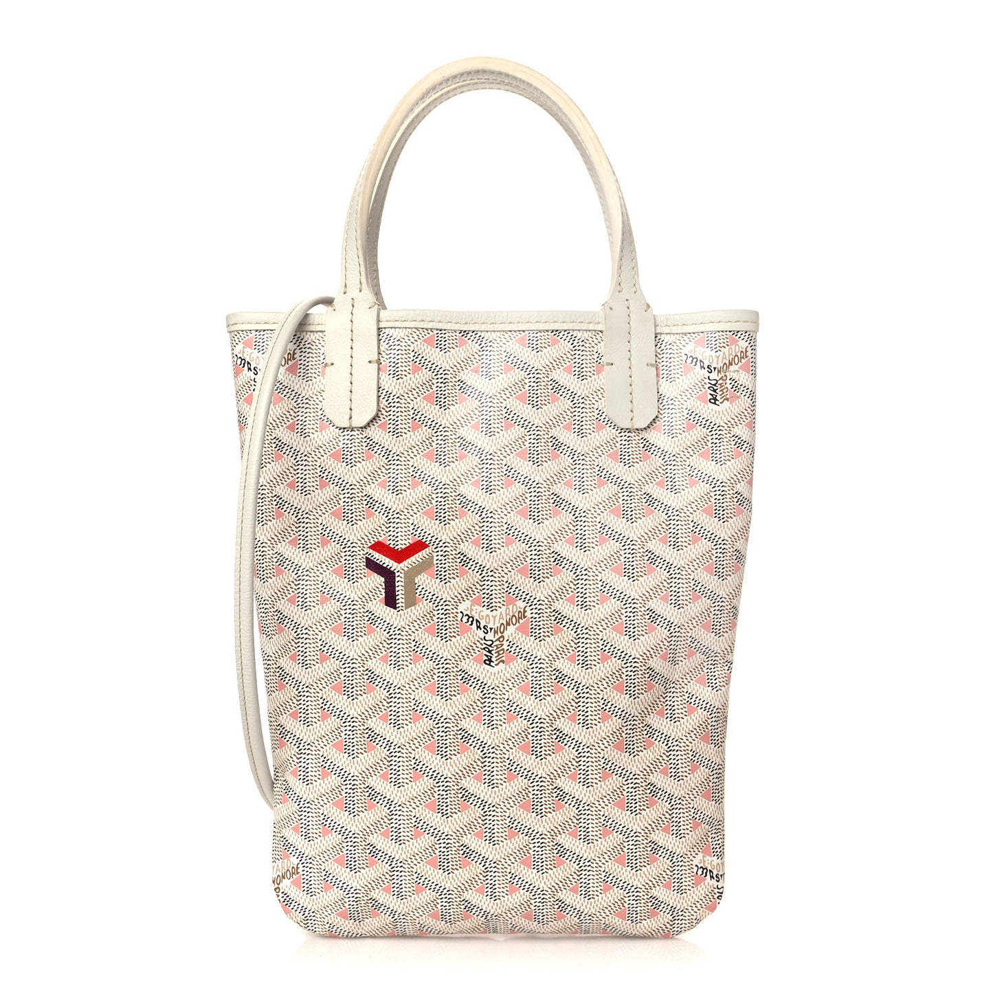 Goyardine Poitiers Claire Voie Tote White Pink